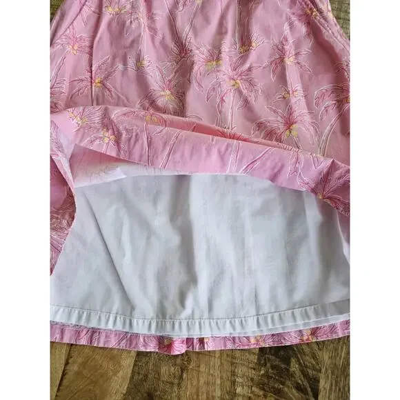 Lilly Pulitzer Vintage Pink Palm Tree Skirt Women's Size 6 Tropical Beach Resort - Picture 3 of 12